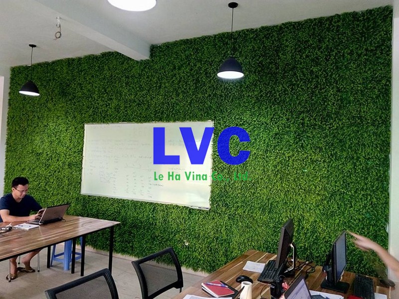 Cỏ nhân tạo trang trí dán tường, Cỏ nhân tạo LH04, Cỏ nhân tạo, Lê Hà Vina, Mua cỏ nhân tạo sân vườn LH04