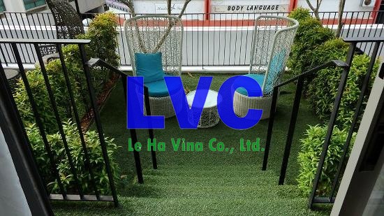 Cỏ nhân tạo trang trí sân thượng, Cỏ nhân tạo trang trí, Mua cỏ nhân tạo, Công ty Lê Hà Vina, Thi công cỏ nhân tạo