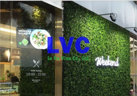 Trang trí cỏ nhân tạo, Cỏ nhân tạo, Công ty Lê Hà Vina, Cỏ tự nhiên, Cỏ nhân tạo trang trí shop mỹ phẩm