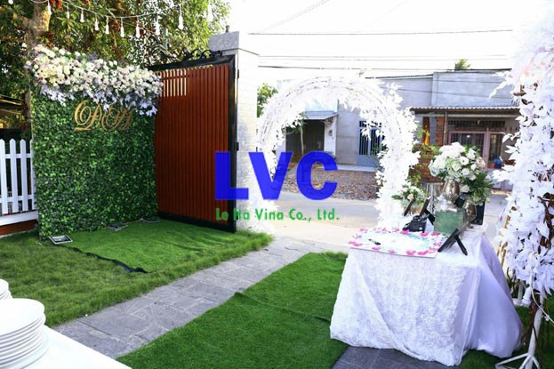 Thảm cỏ trang trí cổng cưới, Công ty Lê Hà Vina, Thảm cỏ nhân tạo, Thảm cỏ, Cỏ nhân tạo để trang trí