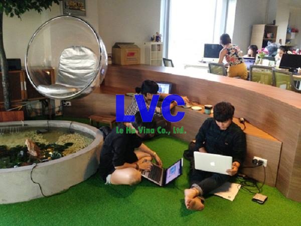Cỏ nhân tạo để trang trí văn phòng, Cỏ nhân tạo, Lê Hà Vina, Sợi cỏ, Sân bóng cỏ nhân tạo