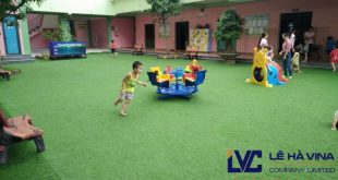 Cách làm sân vườn trường mầm non, Cỏ nhân tạo, Thảm cỏ nhân tạo, Thi công thảm cỏ nhân tạo, Lắp đặt thảm cỏ