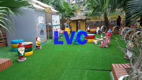 Trang trí trường mầm non bằng cỏ nhân tạo, Cỏ nhân tạo, Lê Hà Vina, Thảm cỏ nhân tạo, Cỏ nhân tạo sân vườn