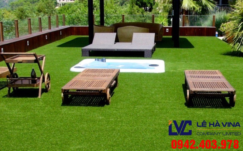 Thi công cỏ nhân tạo sân vườn, Cỏ nhân tạo sân vườn LH70AT, Công ty Lê Hà Vina, Cung cấp cỏ nhân tạo, Cỏ nhân tạo