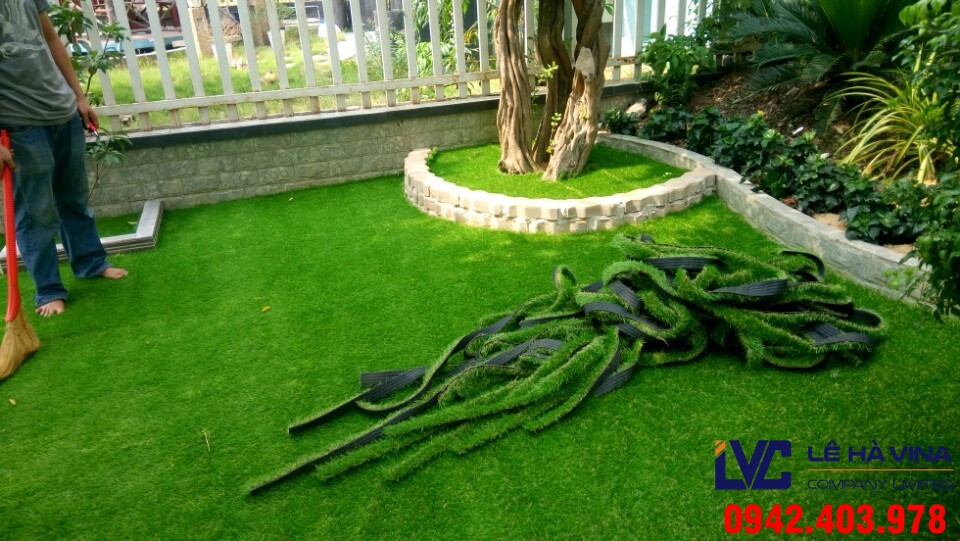 Cỏ trang trí sân vườn, Cỏ nhân tạo, Cỏ nhân tạo LH71AT, Công ty Lê Hà Vina, Cỏ trang trí nhân tạo